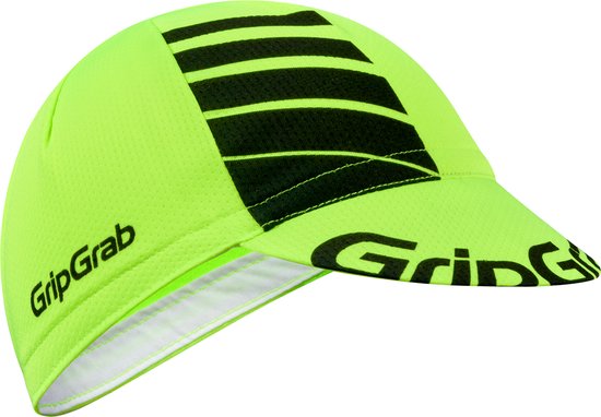 GripGrab - Lightweight Zomer Fietspet Mesh Cycling Cap Retro Fietsmuts - Geel Hi-Vis/Zwart - Unisex - Maat S/M