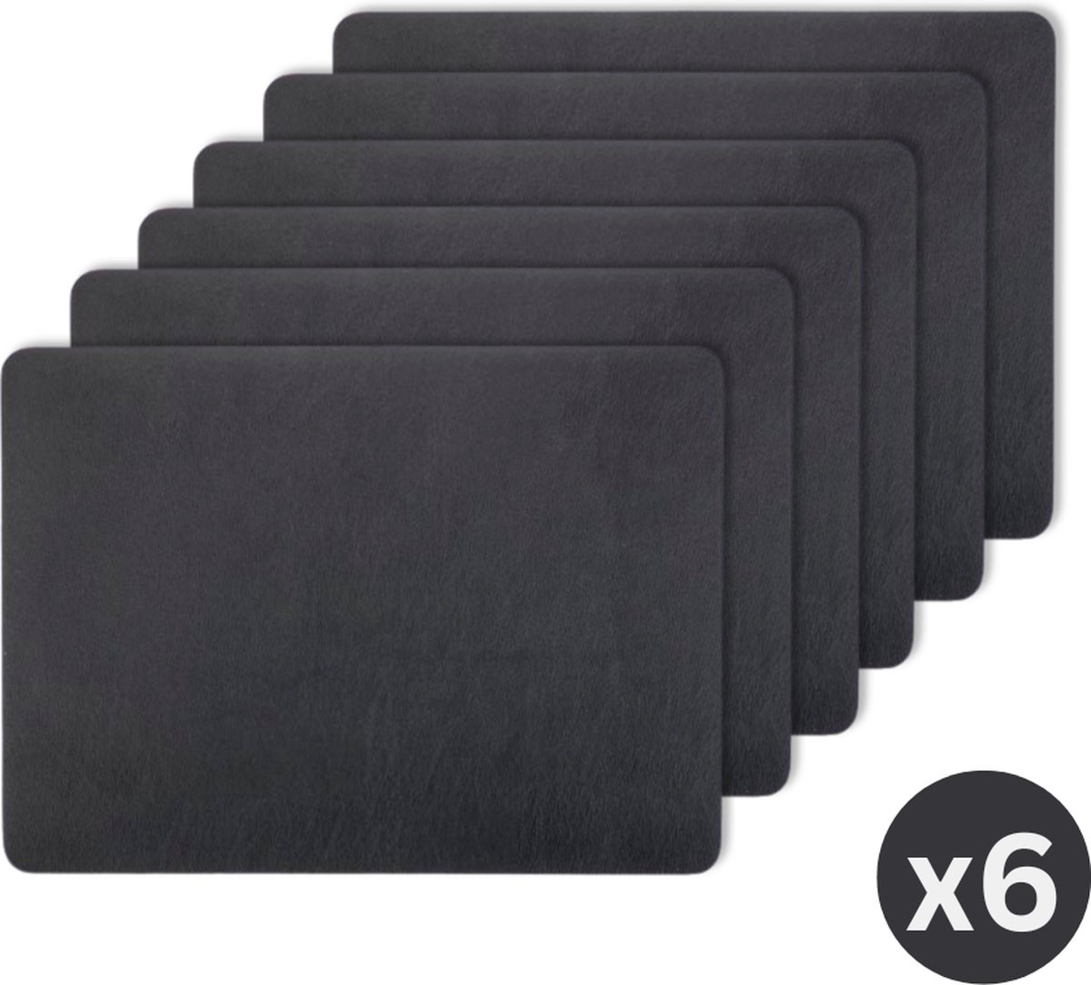 Placemat Togo - kunststof - SET/6 - 33x45cm - zwart