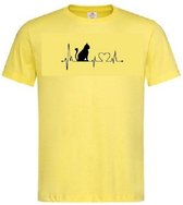 Grappig T-shirt - hartslag - heartbeat - poes - kat - kitten - kater - dierenliefde - dierenliefhebber - katten - poezen - maat XL