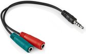 Jack splitter kabel - Microfoon en audio - 3.5 mm naar 3.5 mm - Male to Female - 30 cm - Allteq
