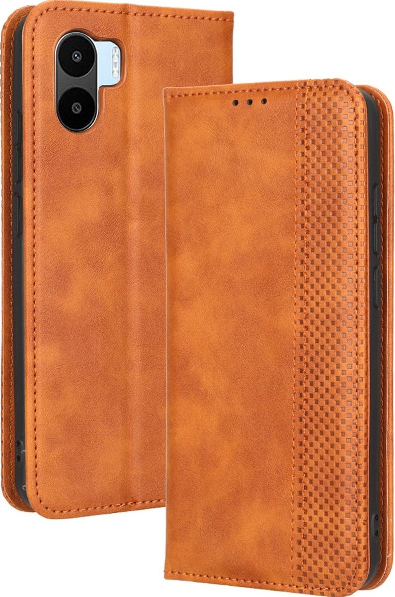 Mobigear Telefoonhoesje geschikt voor Xiaomi Redmi A1 4G Hoesje | Mobigear Sensation Bookcase Portemonnee | Pasjeshouder voor 3 Pasjes | Telefoonhoesje voor Pinpas / OV Kaart / Rijbewijs - Bruin