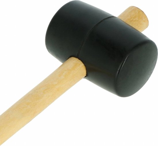 Benson Rubberen hamer - Ø 90 mm - houten steel - 40 cm - veelzijdig gebruik