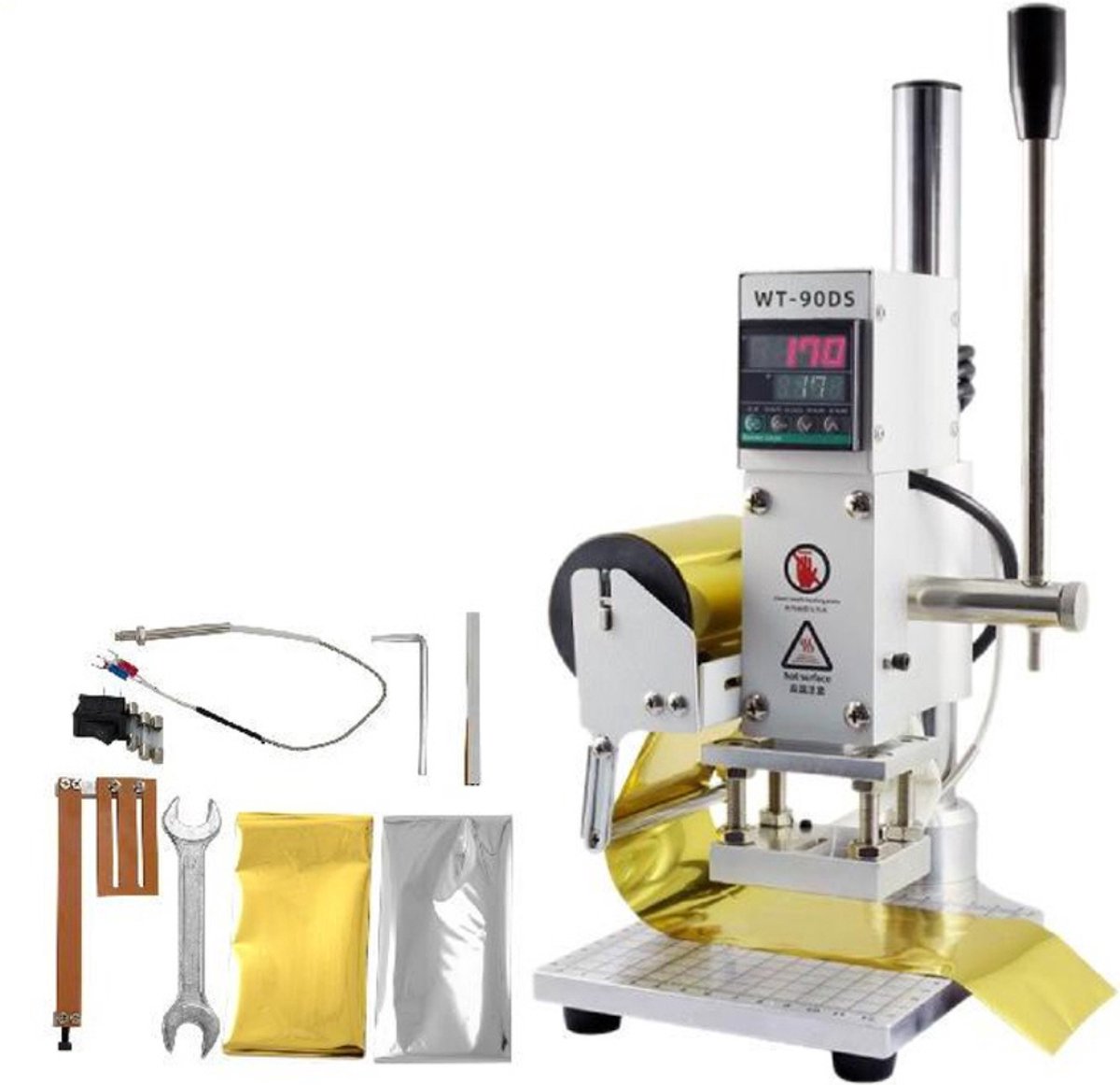 Bolture Brandstempel - Hot Stamping Machine - Geschikt voor Hot Foil - Max 350 ℃ - 300W - Wit