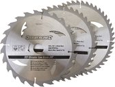 Silverline TCT cirkelzaagblad, 24, 40, 48 tanden, 3 pak 230 x 30 - 25, 20 en 16 mm ringen