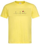 Grappig T-shirt - hartslag - heartbeat - wijnglas - wijn - wijnliefhebber - maat 3XL