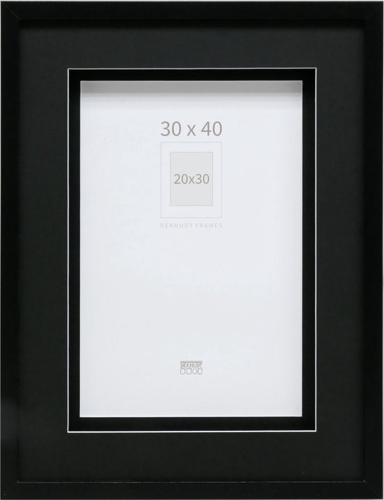 Deknudt Frames fotolijst S67NK2 P1 - zwart - passe -partout - 20x30 cm
