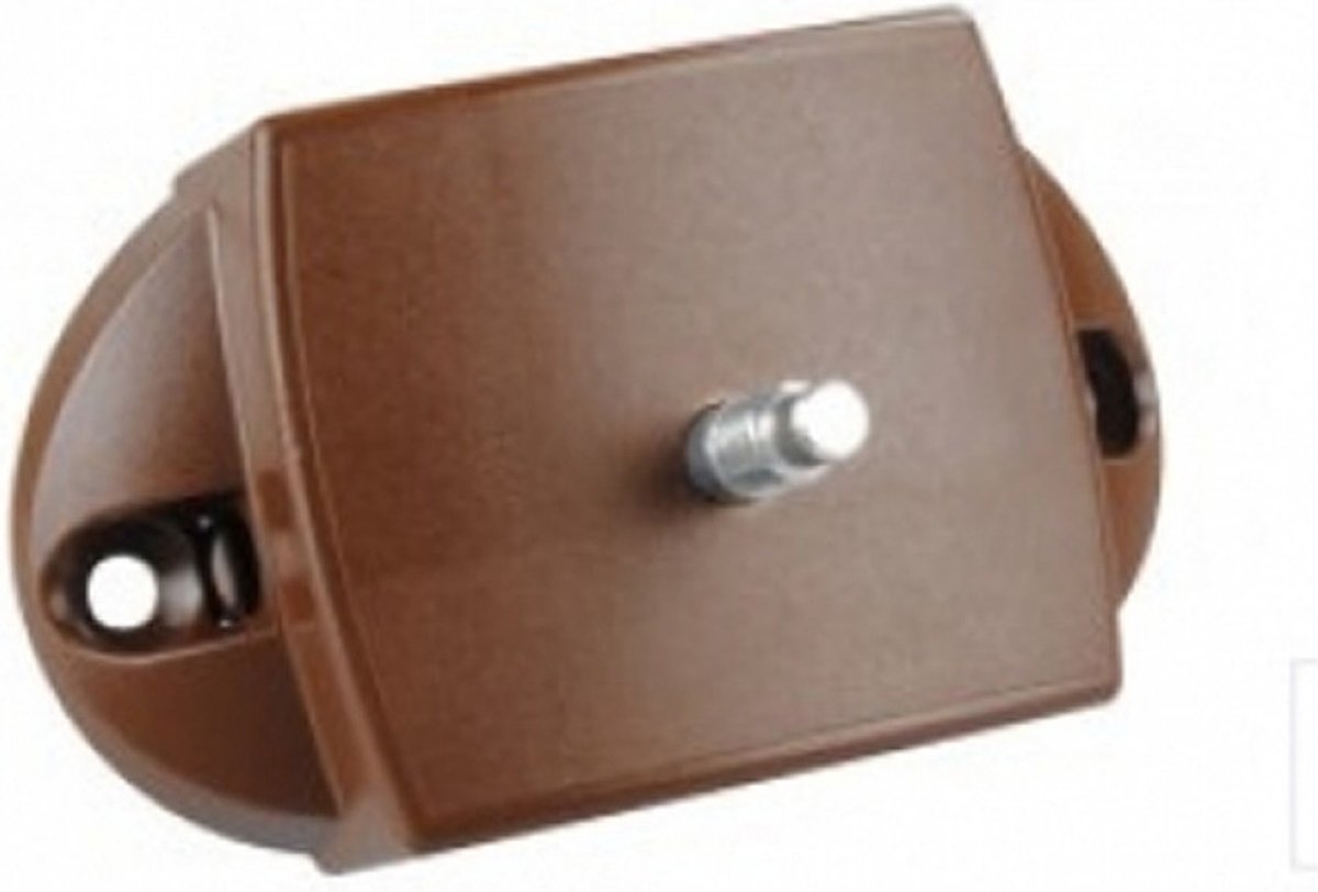 Kast-Toiletdeurslot Push-Lock Spanjolet (2-zijdig-BRUIN)