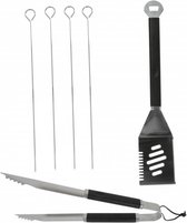 BBQ Collection set outils de barbecue - pinces - spatule - 4 brochettes