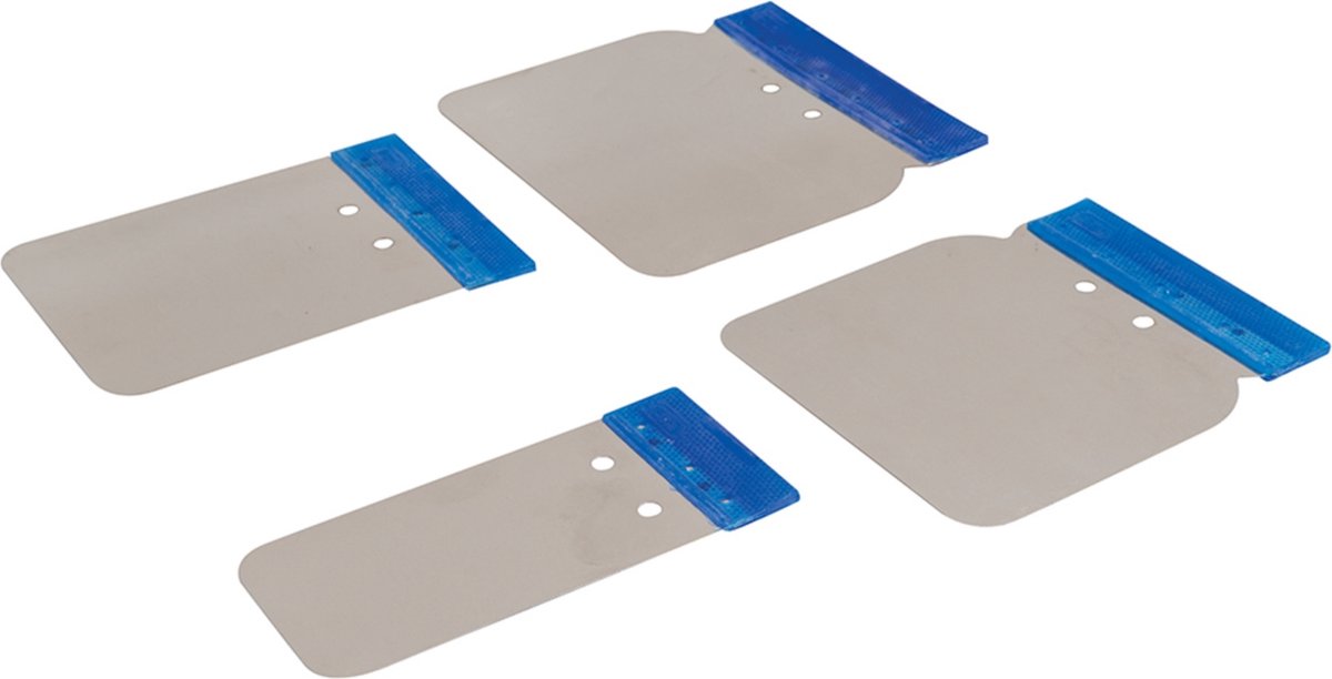 Silverline Plamuurmessen set - roestvrij staal - 4 maten - 4-delig