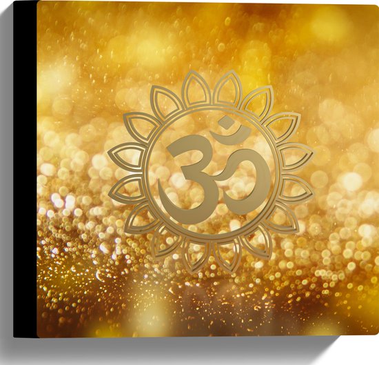 Canvas - Hindoe Symbool Versierd door Gouden Details - 30x30 cm Foto op Canvas Schilderij (Wanddecoratie op Canvas)