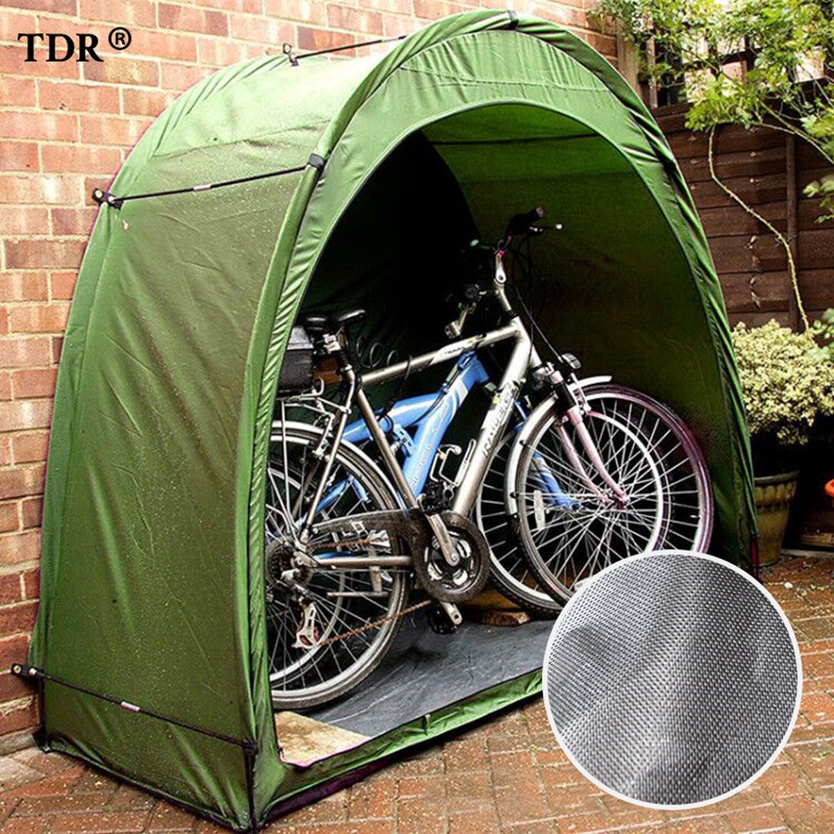 Fietstent,Beschermhoes fietsenschuur, tent voor camping in de open lucht-groen 200*80*165CM