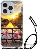 Back Case TPU Siliconen Hoesje Geschikt voor iPhone 14 Pro Telefoon Hoesje met doorzichtige rand Amsterdamse Grachten