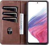 AZNS Samsung Galaxy A54 Case Wallet Book Case Simili Cuir Coffee