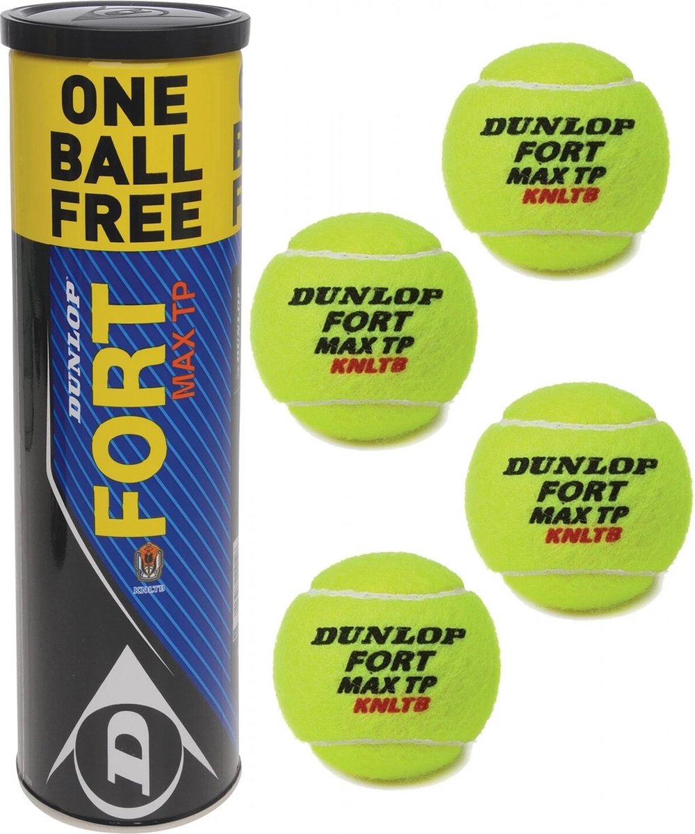 Dunlop Fort Max TP : 4 Gele Tennisballen