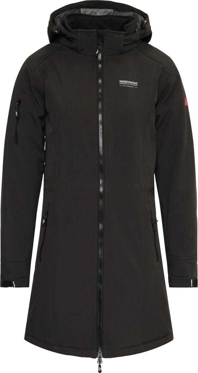 Nordberg GITTE  Lange Winterjas - Dames - Zwart - Maat XL