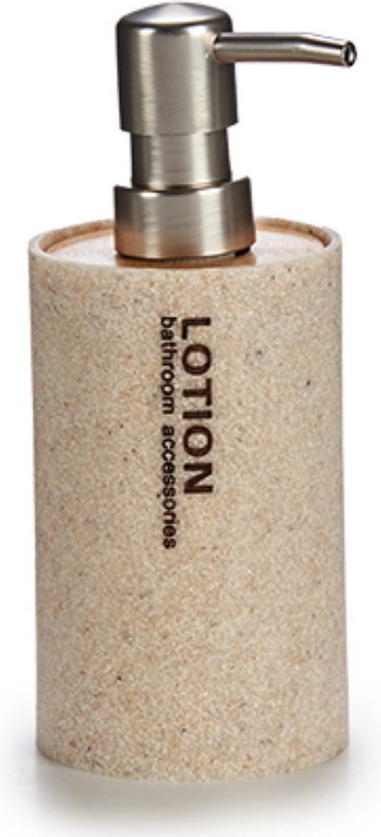 Arte r Zeeppompje/dispenser - beige - kunststof - 350 ml - navulbaar - toilet/badkamer