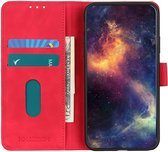 KHAZNEH Hoesje Retro Wallet Book Case Rood Geschikt voor Samsung Galaxy A54