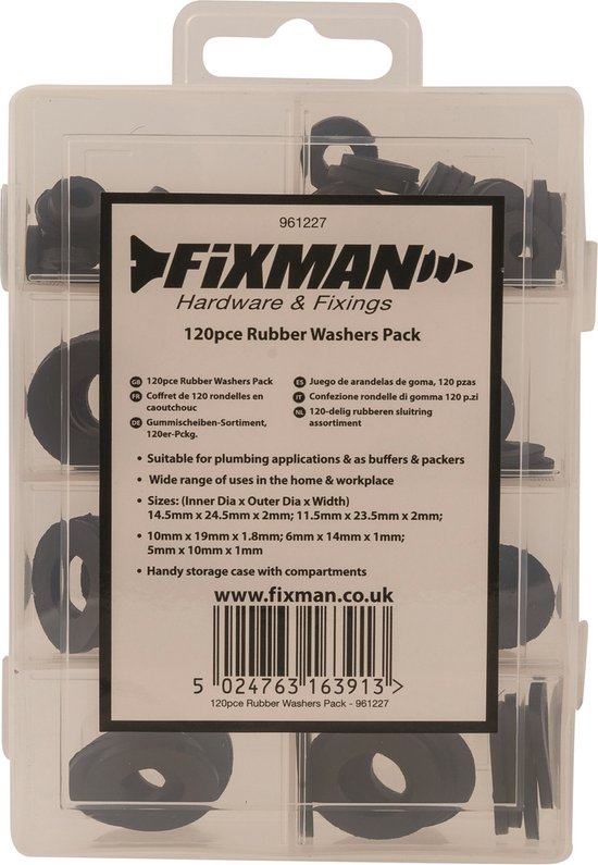 Fixman Rubberen Sluitring Assortiment - 120 Delig - Fixman