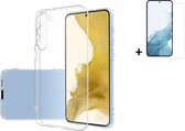 MoDo hoesje geschikt voor Samsung Galaxy A54 - Siliconen/TPU/Kunststof Back Cover - Transparant met screenprotector