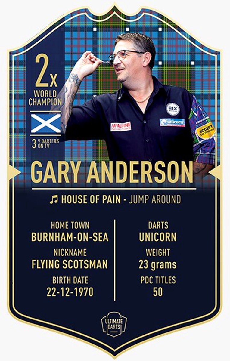 Ultimate Darts Card Gary Anderson - Darts