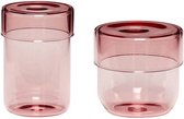 Hübsch - Glazen pot - Decoratief - Roze
