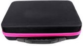 Luxe sorteerkoffer - 60 potjes - Diamond painting koffer zwart met roze rand