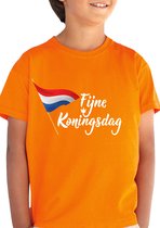 Koningsdag - Kinder T-shirt - Oranje - Maat 140 - T-shirt leeftijd 9 tot 11 jaar - Grappige teksten - Koningsdag Cadeau - Cadeau - T-Shirt cadeau - Quotes - verjaardag - Nederlandse vlag