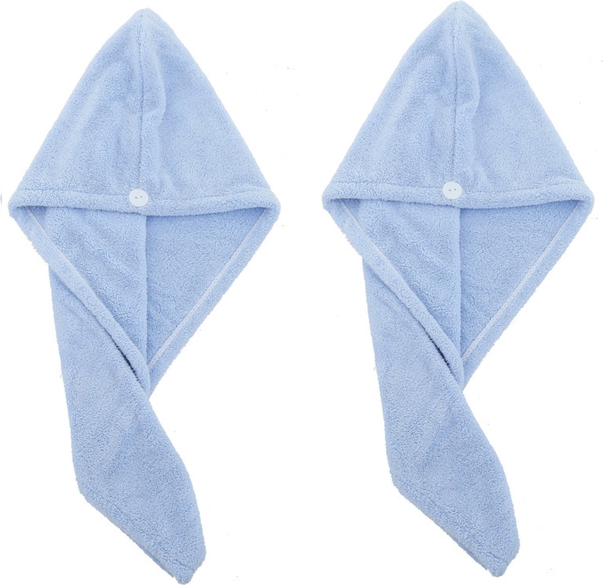 2x Haarhanddoek - Hoofdhanddoek - Hair towel - Sneldrogende handdoek - Haardroger - Haar handdoek - Blauw