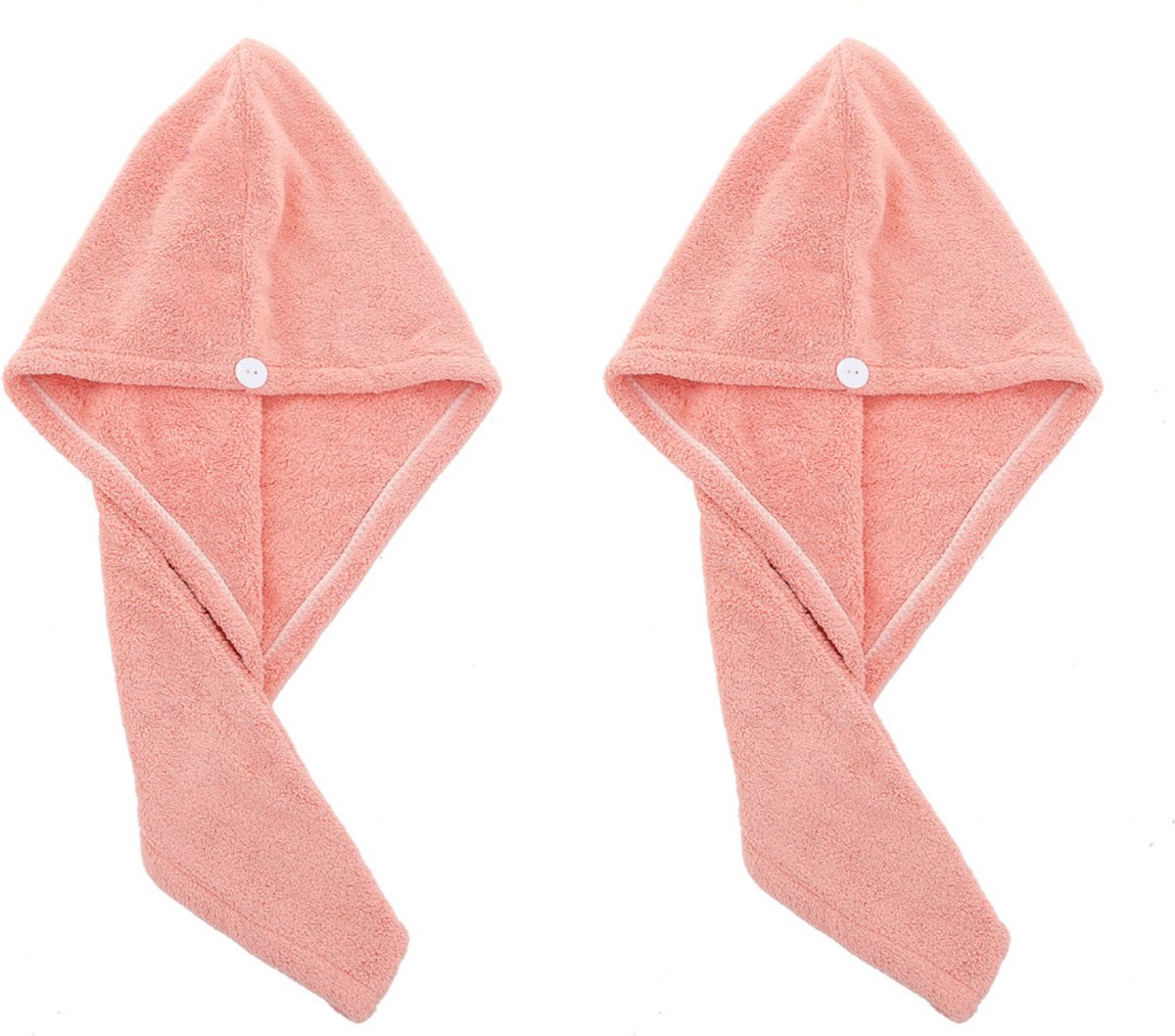 2x Haarhanddoek - Hoofdhanddoek - Hair towel - Sneldrogende handdoek - Haardroger - Haar handdoek - Roze