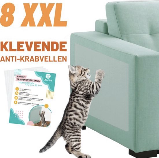 Anti Krab Meubelbescherming Kat en Hond - 8 XXL Vellen - 43.2 x 30.5cm - Transparant