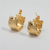 Oorbellen 18k goud - gouden oorbellen - cadeautje voor haar - Statement peace - RVS