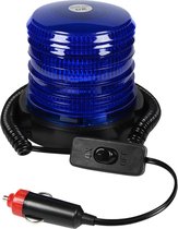 Feu clignotant Led - Feu clignotant - Lampe flash - Magnétique - bleu 12V