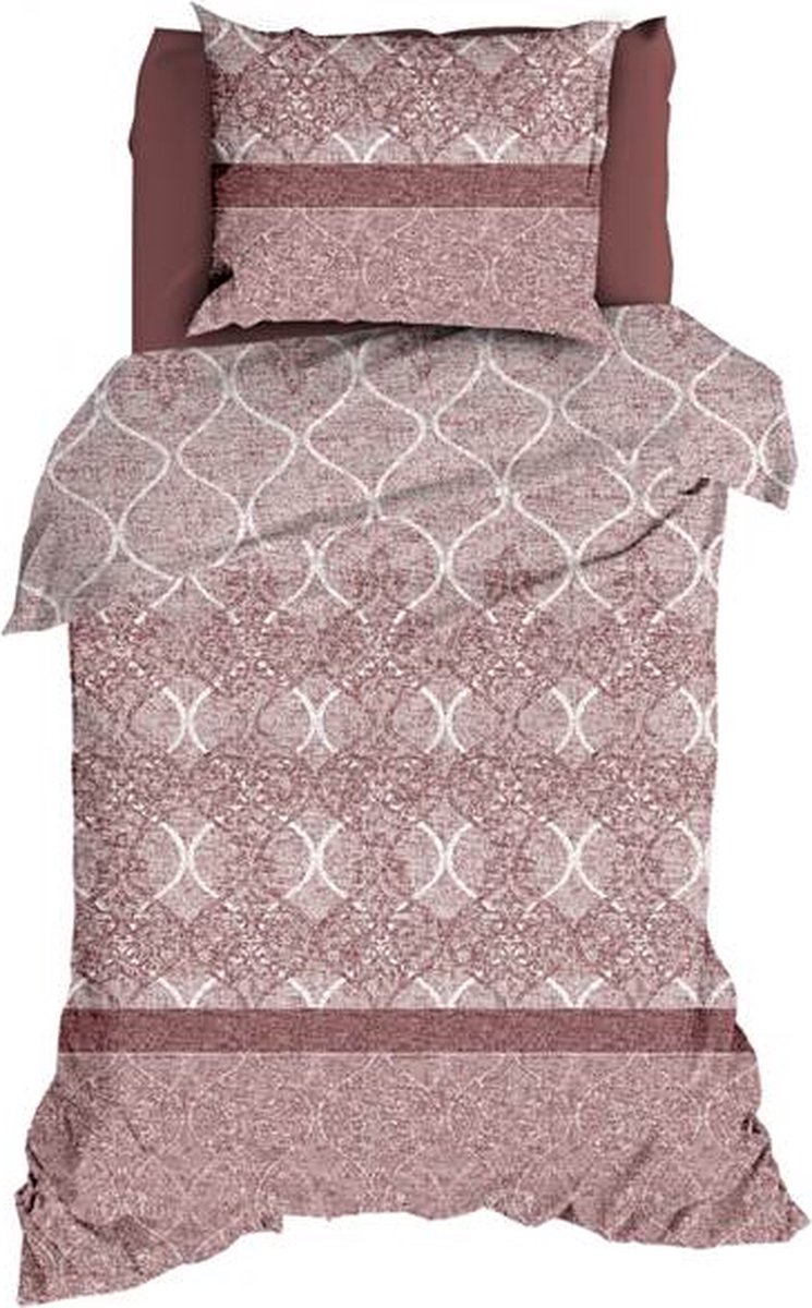 Satin d'Or Godiva Dekbedovertrek - Eenpersoons - 140x200/220 cm - Oudrose