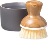 Distributeur de savon en Ceramic Full Circle et brosse à vaisselle en Bamboo