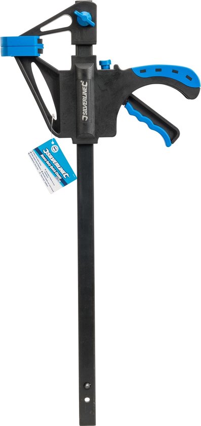 Silverline Heavy Duty snelspanklem - 600 mm - enkelhandig gebruik - nylonvezel kaken - 1,25 kg