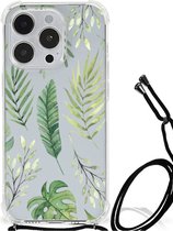Leuk Case Geschikt voor iPhone 14 Pro Smartphone hoesje met doorzichtige rand Bladeren