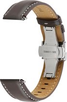 Band Geschikt voor Universele Galaxy Watch Echt Leer Vlindergesp – Bruin