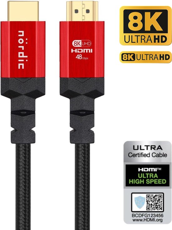 2 câbles HDMI High-Speed 2.1 jusqu'à 8K – 50 cm
