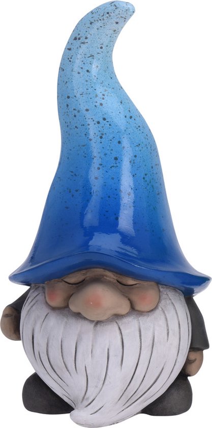Tuinkabouter gnoom met blauwe muts 23 cm - Tuinbeeld - Tuindecoratie kabouter