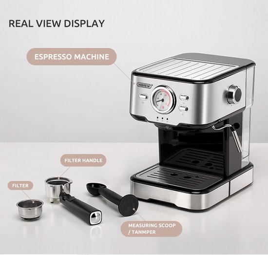 beha Wiskundig bubbel Hibrew Koffie Machine Cafetera 20 Bar Espresso Inox Semi Automatische  Expresso... | bol.com