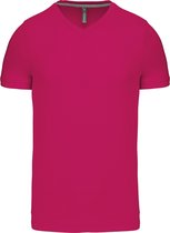 Fuchsia T-shirt met V-hals merk Kariban maat XL