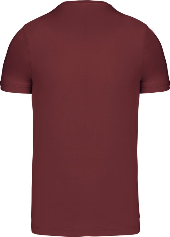T-shirt bordeaux à col V marque Kariban taille 4XL