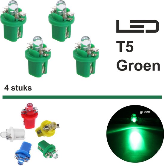 Ampoule LED T5 12V verte (par 4)