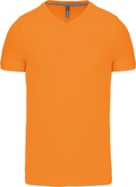 Oranje T-shirt met V-hals merk Kariban maat 4XL