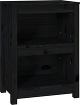 vidaXL - Boekenkast - 50x35x68 - cm - massief - grenenhout - zwart