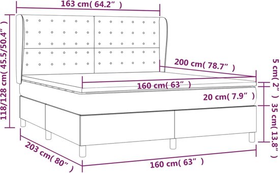 vidaXL-Boxspring-avec-matelas-tissu-noir-160x200-cm