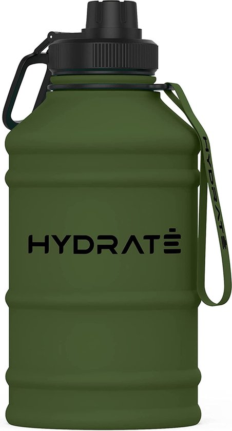 HYDRATE Bouteille d'eau en acier inoxydable de 2,2 litre - Gourde Sport  sans BPA – Gourde eau en avec sangle de transport pratique en nylon et  Bouchon à vis, Gourde Metal pour