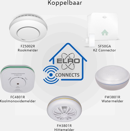 Kit Détecteur de fumée ELRO Connects SF500S - K2 Connector + 3x Kit  détecteur de fumée - Détecteur de fumée connecté - Achat & prix