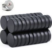 Brute Strength - Super sterke magneten - Rond - 20 x 5 mm - 40 Stuks | Zwart - Neodymium magneet sterk - Voor koelkast - whiteboard