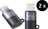 Set van 2 - Staza - geschikt voor iPhone - OTG Adapter - Lightning naar USB-C Female kabel - Usb-A